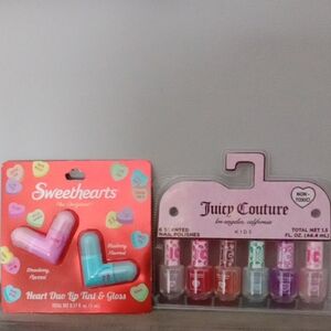 Juicy Couture Kids Nail Polish Set with Sweethearts Lip Gloss